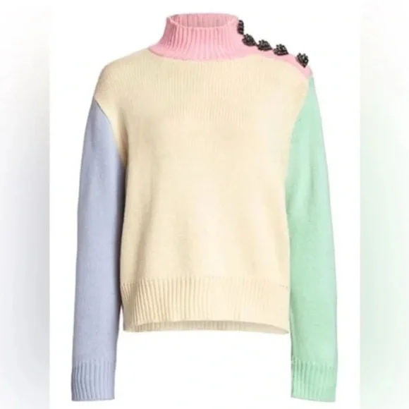 Olivia Rubin Lyla Oversized Colorblock Sweater - Size L - Picture 3 of 9